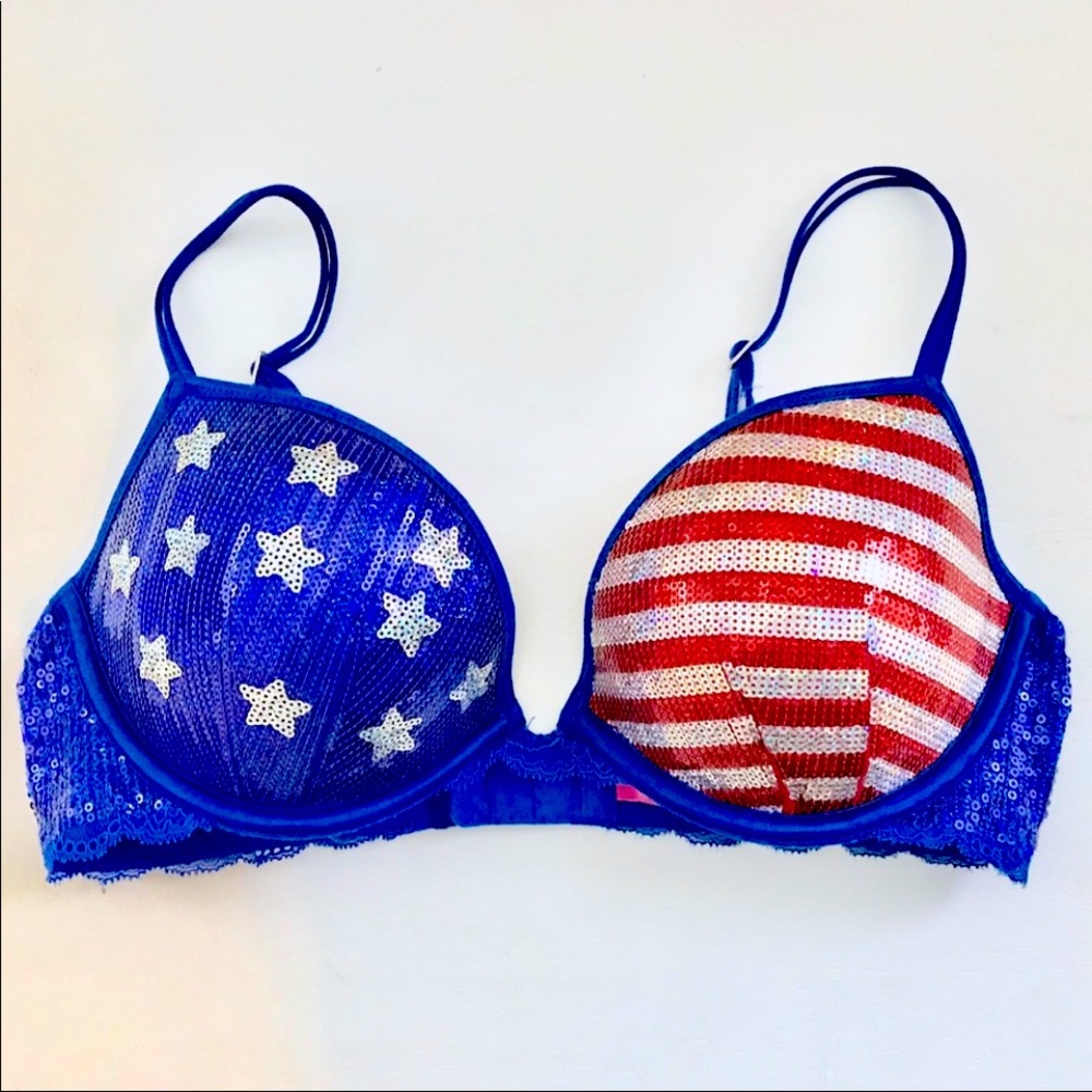 Victoria Secret sequin patriotic bra 34A